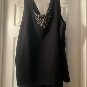 Lane Bryant Embellished Black Sleeveless Top size 22/24